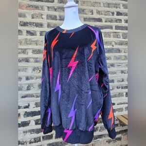 Aviator Nation Black Lightning Bolt Women's Top